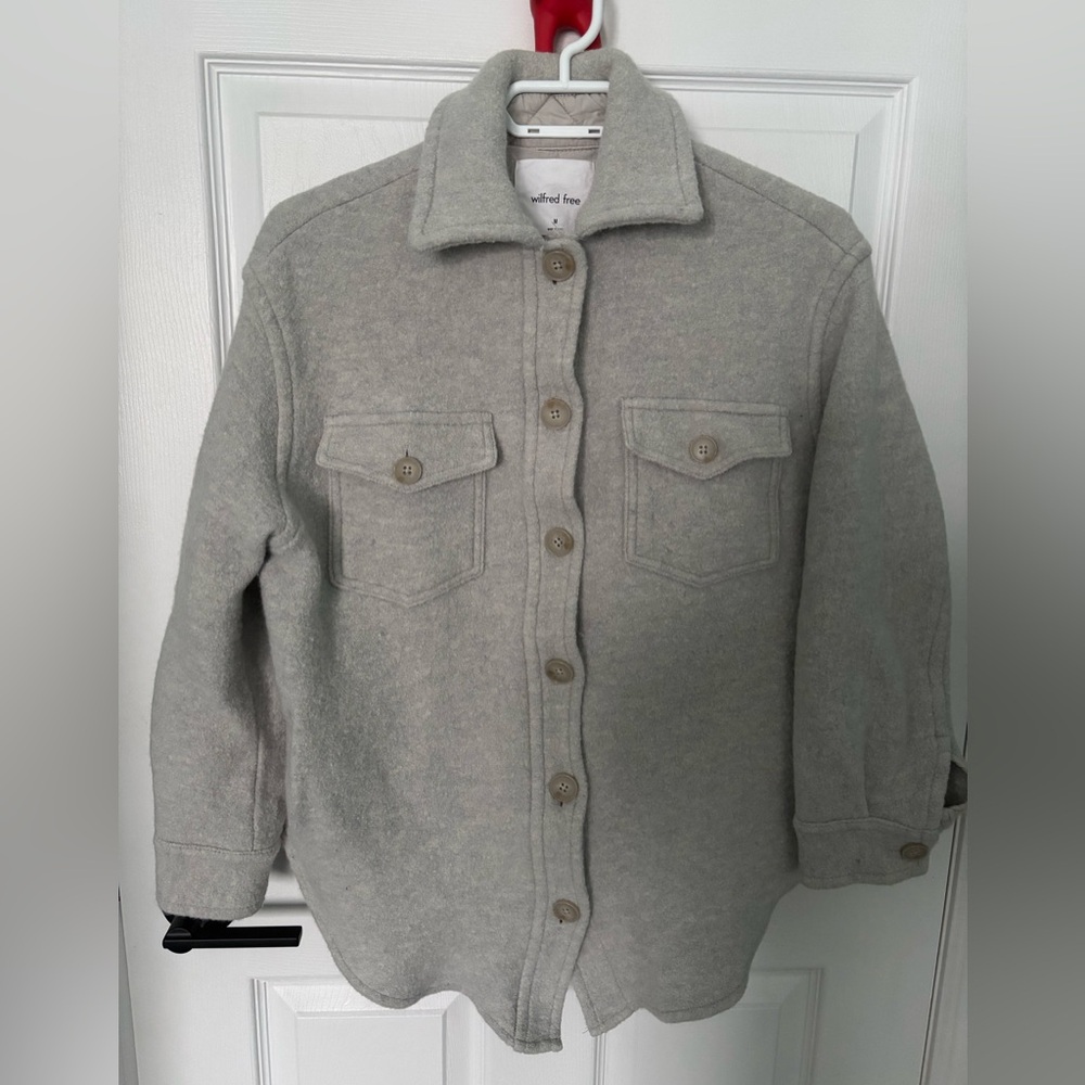 Wilfred Free The Ganna Shirt Jacket Merino Wool Size Medium - Picture 7 of 13